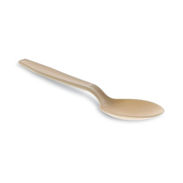 Pactiv EarthChoice PSM Cutlery, Heavyweight, Spoon, 5.88 in, Tan, PK1000 YPSMSTEC